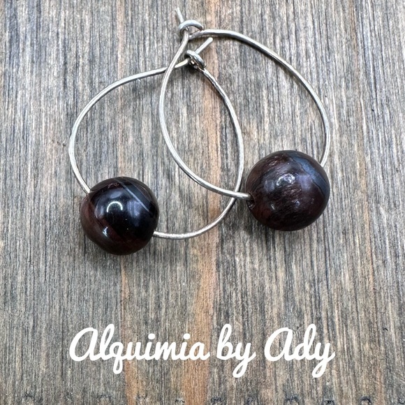 Alquimia Silver and Red Earrings Elegant Jewelry - Picture 1 of 1